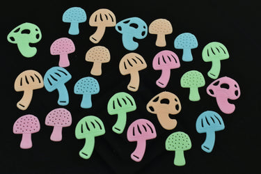 24 Piece Glow in the Dark Multicolor Groovy Mushrooms Wall Ceiling Decor